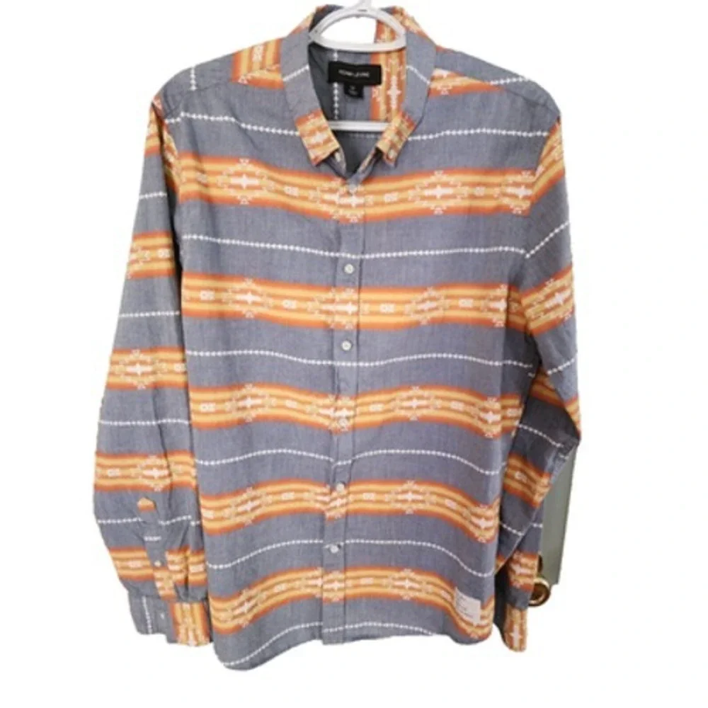 Adam Levine Southwestern‎ Pattern Long Sleeve Button Shirt Men's Medium